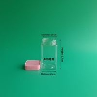 Bocaux carrés transparents en PET avec couvercle pour aliments pour bébés, biscuits de poisson, bonbons et conserves alimentaires