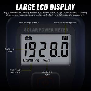 เครื่องวัดพลังงานแสงอาทิตย์แบบมืออาชีพ เครื่องทดสอบรังสีความแม่นยำสูง 340-1100 นาโนเมตร ไพราโนมิเตอร์สำหรับการวิจัยพลังงานแสงอาทิตย์และการเกษตร - Product Image 5