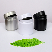 Vente en gros Offre Spéciale 30g 1OZ Matcha boîte de conserve couvercle scellé Portable café protéine poudre thé métal boîte en fer blanc étiquette personnalisée autocollants