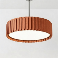 Luminaire suspendu LED acoustique moderne en forme d'anneau, lampe de plafond à lattes en PET pour restaurant, bureau, hôtel, éclairage à réduction de bruit ambiant