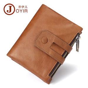 กระเป๋าสตางค์ผู้<span class=keywords><strong>ชาย</strong></span>แบรนด์ใหม่ หนังแท้ กระเป๋าใส่เหรียญขนาดเล็ก คลิปหนีบเงิน ป้องกันการโจรกรรมข้อมูล กระเป๋าใส่พาสปอร์ตขนาดเล็กแบบมีซิป - Product Image 4