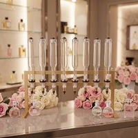 Offre Spéciale : Lot de 8 Distributeurs de Parfum Dorés de 375 ml avec Support Droit pour Présentation Mariage, Boutique, SPA