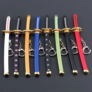 Porte-clés Anime <span class=keywords><strong>Roronoa</strong></span> <span class=keywords><strong>Zoro</strong></span> Samurai Sword Porte-clés en métal Fourreau Porte-clés <span class=keywords><strong>Katana</strong></span> Boucle Porte-clés Unisexe Bijoux Cadeaux - Product Image 3