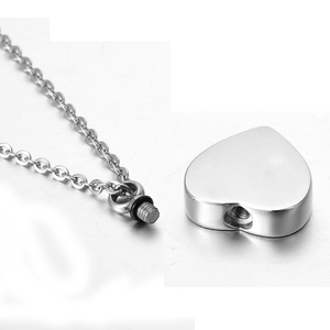 Fashion Cremation Pendant Electrocardiogram engraved Custom family name i love you Forever Memorial Urn Necklace Ashes - Product Image 3
