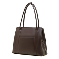 Tas Tote Lecynbay Model Vintage Warna Solid Kapasitas Besar Terbuat dari Kulit Sapi Lapis Atas dengan Nuansa Mewah untuk Perjalanan, Penutup Terbuka