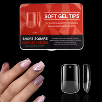 Salón de uñas de alta calidad OEM 600 por caja Cubierta completa Uñas de ataúd mate transparente Puntas de gel suave