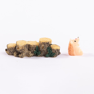 Resin Animal Figurines Tree Stump Bridge <b>Miniature</b> Garden Decor Home Decoration Artistic Craft D1390 - Product Image 5