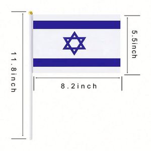 Wholesale Polyester Custom All Size Israeli Israel Mini <b>Flag</b> Small Hand Held Miniature <b>Flags</b> on Stick for Decoration - Product Image 1