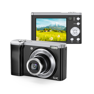 Caméscope à double objectif Appareil photo numérique à écran tactile 5K HD Caméra vidéo à batterie rechargeable avec lumière clignotante réelle super lumineuse - Product Image 1