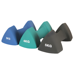 Haltères triangulaires personnalisables avec logo, poids colorés, haltères en plastique - Product Image 2