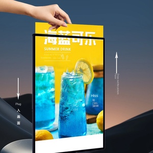 Zzgroup LED Rectangle Verre Trempé Étanche En Métal Cadre Restaurant Tenture Murale Panneau D'affichage Boîte À Lumière Illustration Personnalisée - Product Image 4