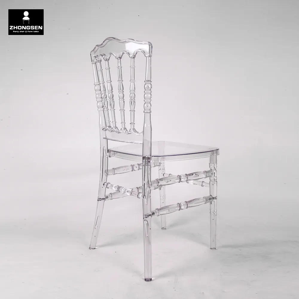 Chaises napoléon claires de banquet de jardin démontées par transparence pour mariage et salle à manger