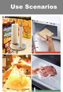 Rouleau de 1000 sacs jetables écologiques en plastique pour fruits, légumes, pain et stockage alimentaire transparent en cuisine - Product Image 6