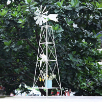 Moulin à vent de jardin en métal Oniya 210 cm, 360° °   Tour de moulin à vent rotative d'extérieur, décoration de pelouse et de jardin