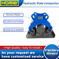 Compacteur à plaques vibrantes hydrauliques HOMIE pour le compactage du sol et des routes, adapté aux excavatrices de 18 à 24 tonnes, en promotion