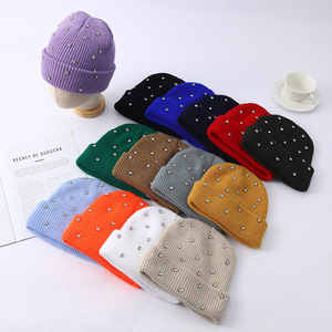 Gorro de Punto con Pedrería para Mujer, Marca Autonomy, Acrílico, Cálido, para Otoño e Invierno - Product Image 1