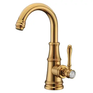 Himark Classic Bassin Mixer Kranen Antieke Badkamer Wastafel Kraan Warm Koud Water Kraan Messing Goud Wastafel Kraan