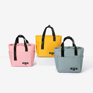 Sac à déjeuner isotherme de très grande capacité, pour pique-nique, camping, conservation des aliments, poche à glace, couleur unie, bleu marine, rose - Product Image 2