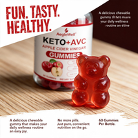 OEM Private Label Keto Appelazijn Gummies Kauwtabletten ACV Gummies Ondersteunen Metabolisme Haar Huid Nagels Welzijn 60 Stuks