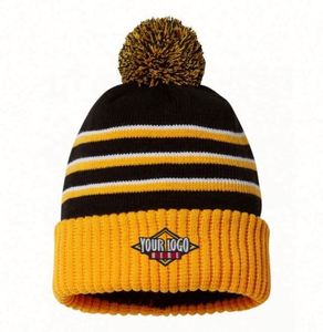 Custom Logo Knitted Beanie Hat Personalized Embroidery Winter Warm Casual Cap - Product Image 1