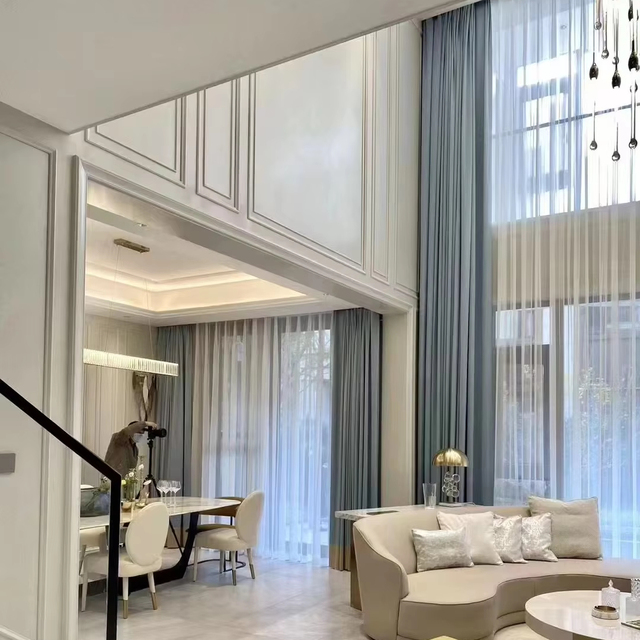 Modern High Ceiling Blackout Curtains for Bedroom Grey Blue Green Red Solid Custom Pillow Cases Velvet Drapes Luxury Living Room
