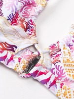 Bikini con estampado floral para chica joven, traje de baño sexy a la moda, color rojo, 2022