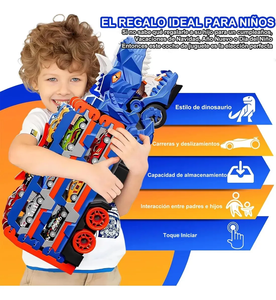 Camion de transport de dinosaures, <span class=keywords><strong>jouet</strong></span> interactif 2-en-1 transformable avec rampe de lancement, mini voitures de course et grand espace de <span class=keywords><strong>rangement</strong></span>, <span class=keywords><strong>pour</strong></span> enfants de 3 ans et plus - Product Image 3