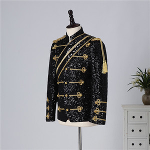 Ropa de actuación de lentejuelas, nueva banda de invitados para Banquete de hombre, <span class=keywords><strong>traje</strong></span> de borla con cuello de pie, <span class=keywords><strong>chaqueta</strong></span> de moda - Product Image 5