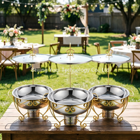 Kommerzieller 4,5L Vergoldeter Edelstahl 201 Chafing Dish - Luxuriöser Buffet-Speisenwärmer mit 24-Stunden-Heizung für Hotel-Catering
