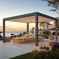 Pergola motorisée moderne en aluminium HonSun de qualité supérieure, toit à lamelles, revêtement poudré, gazebo, pavillon pour patio, véranda, jardin, terrasses