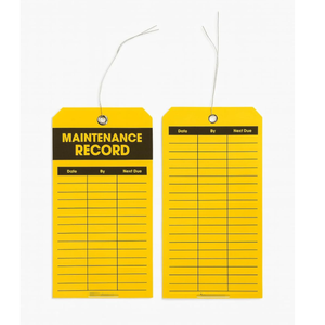 Etichette Industriali Bifacciali Resistenti per Registrazione Manutenzione, Personalizzate 3.25" <span class=keywords><strong>X</strong></span> 6.25", Cartoncino Giallo con Stampa Offset - Product Image 1