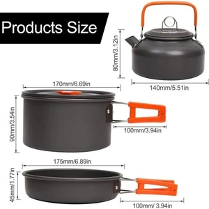 Kamp Malzemeleri 10 Parça Kamp Yemek Takımı 2-3 Kişilik Alüminyum Alaşımlı Kamp Gereçleri Katlanabilir Açık Hava Pişirme Seti - Product Image 5