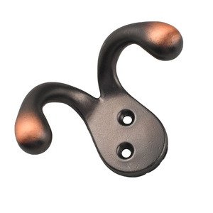 Zinc Alloy Double Coat Hook Brushed Red Bronze Wall Mount <b>Wardrobe</b> <b>Hardware</b> - Product Image 5