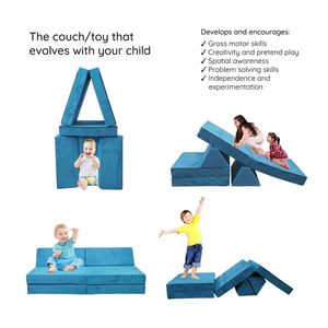 Canapé modulaire pour enfants 4 pièces OEM ODM, mousse haute densité CertiPUR-US, convertible en <span class=keywords><strong>lit</strong></span>, <span class=keywords><strong>avec</strong></span> housse lavable pour les tout-petits - Product Image 4