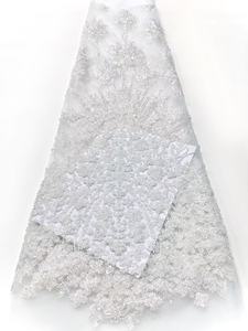 Nuovo disegno del fiore del ricamo della maglia del tessuto francese del pizzo di paillettes abito da sposa di pizzo abito da sposa - Product Image 5