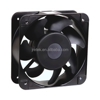 Ventilateur axial DC à cadre carré noir, ventilateur de ventilation sans balais pour armoire électronique et équipement industriel