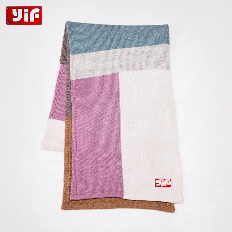 2024 Winter Versatile Casual Women's Warm Wool Blended Hanging Room Colored Scarf Acrylic Knit Scarf winter knitted scarf