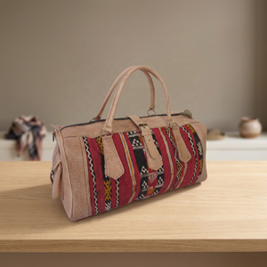 Bolsa de Viaje Clásica de Lona con Cierre de Cremallera, Asa Suave, Diseño Estampado Rojo para Mujer - Product Image 3