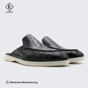 LANCI Produttore di Sandali Personalizzati OEM, Scarpe in Vera Pelle con Design Coccodrillo, <span class=keywords><strong>Mocassini</strong></span> da <span class=keywords><strong>Uomo</strong></span>, <span class=keywords><strong>Pantofole</strong></span> di Lusso - Product Image 1