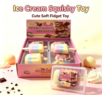 Jouet Sucette Glacée Croustillante et Moelleuse, Faux Chocolat Croustillant, Lot de Sucettes Glacées Colorées, Son Doux, à Presser, Sensoriel, Anti-Stress, Cadeau