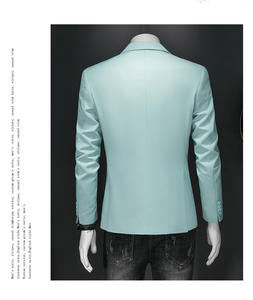 سترة مزدوجة الشقوق/جاكيت بزر واحد بفرقتين جاكيت كبير غير رسمي للرجال بلون واحد 2 فتحة بدلة علوية - Product Image 5