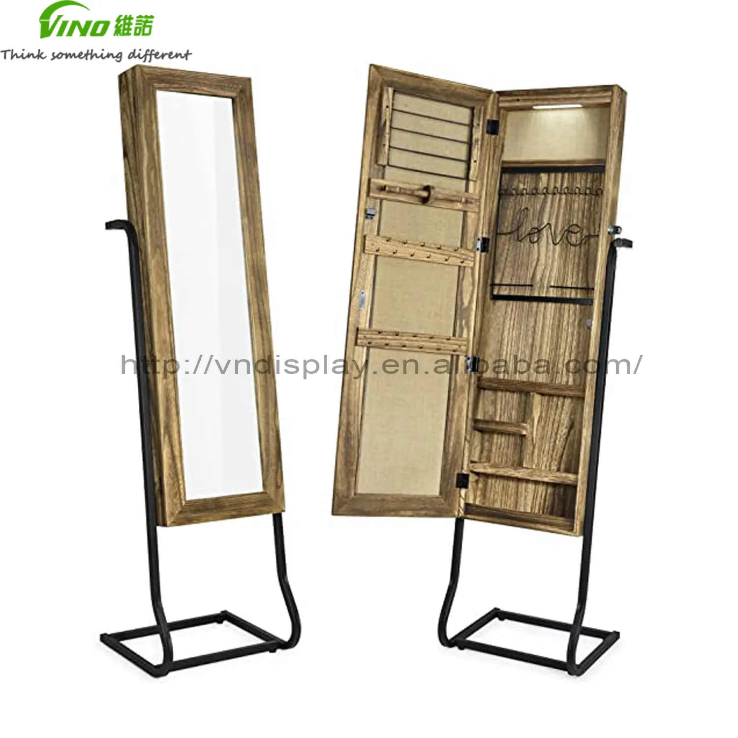 jewelry cabinet armoire, Jewelry Organizer with Full Length Mirror wood earring organizer jewelry display stand