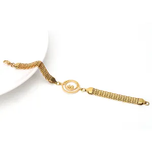 Mejor pulsera regalos Venta caliente de acero inoxidable oro niños encanto de pulsera para las mujeres