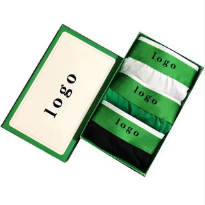 Calzoncillos bóxer de algodón puro con logotipo personalizado, pantalones cortos informales cómodos y transpirables de esquina plana, ropa interior personalizada para hombres - Product Image 6