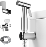 Ensemble de douchette pour toilettes CF avec contrôle de la pression de l'eau réglable, pour bébé, hygiène féminine, en acier inoxydable, pulvérisateur de bidet portable pour toilettes