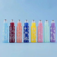 10 ml Frosted Multi Color Glass Roller Parfüm Sprüh flasche mit Oberflächen druck