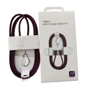 Factory Price Type C to Type C Nylon <b>Cable</b> 1M 60W Fast Charging Braid Shielding for <b>Phone</b> 18 17 16 15 Pro Max Plus - Product Image 1