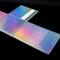 Boîte cadeau en papier magnétique pliable holographique personnalisée, boîte pliante laser irisée pour emballage de cosmétiques, bijoux et cadeaux