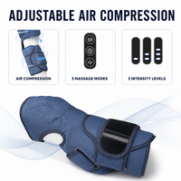 Masseur de mollets et de bras à compression d'air rechargeable bleu avec 3 modes et minuterie