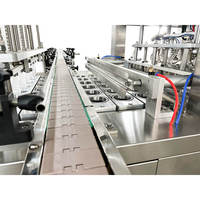 Machine de remplissage et de scellage automatique pneumatique pour gobelets en plastique de yaourt, pour l'emballage de lait/jus, haute précision